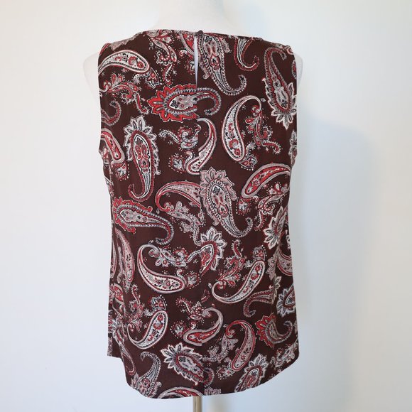 ANN TAYLOR LOFT Medium Sleeveless Blouse Burgundy - Picture 5 of 7